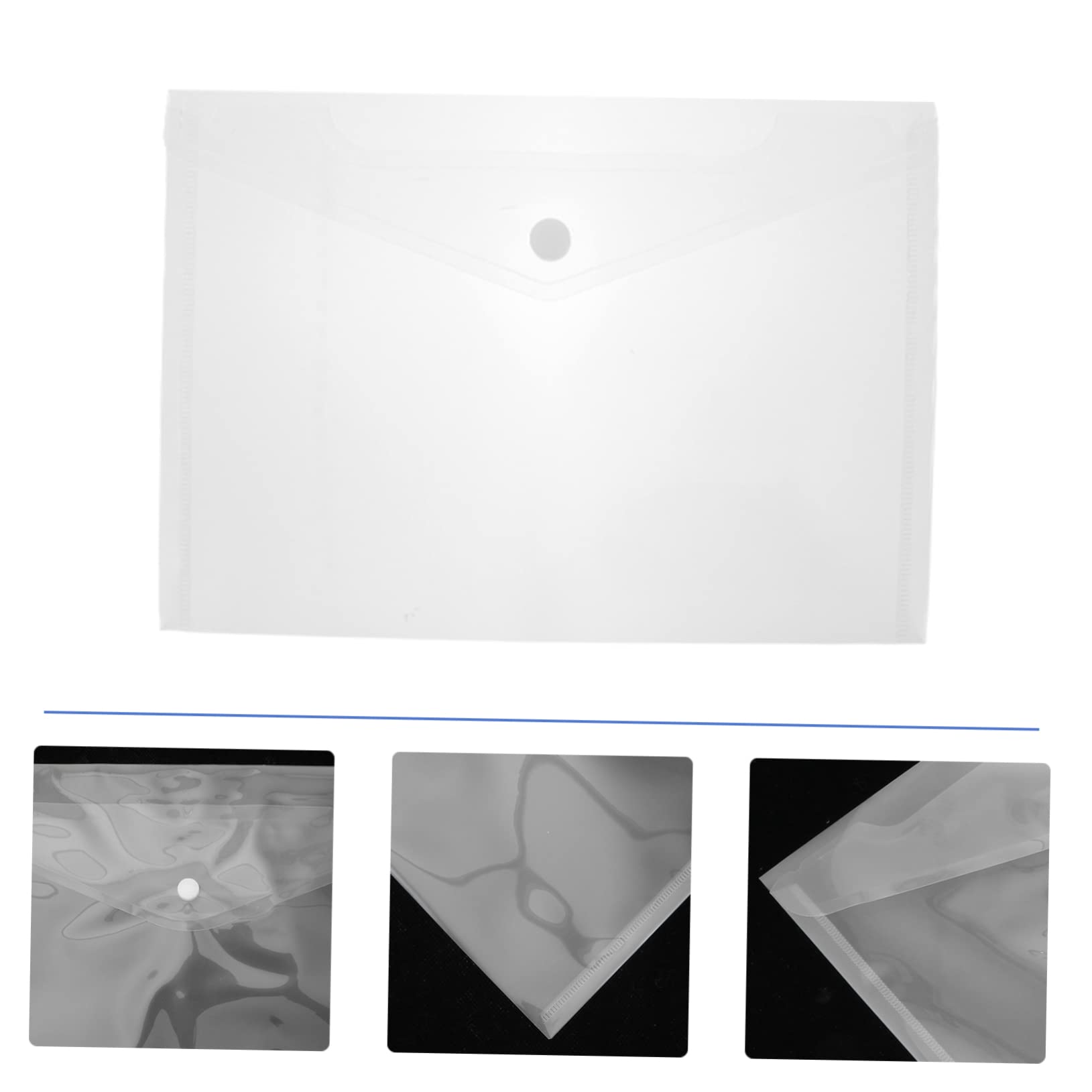Buste per Documenti A4 Bottone, Plastico Bianco 40 Pezzi | Organizzatore di Documenti, Porta Documenti per Penne e Matite, Decorazioni Scuola