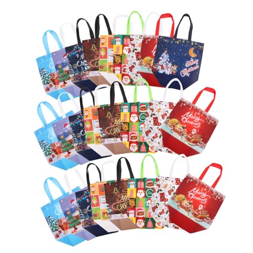 Pochette cadeau de Noël en lot main décoration de fête avec poignée BCOATH 25 pièces