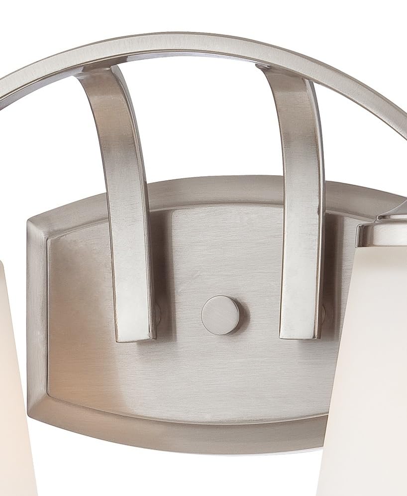 Image of Minka Lavery 6962-84 Overland Park Vanity Bath Light, 2-Light, 200 Total Watts, 13-in H x 8.25-in W, Brushed Nickel