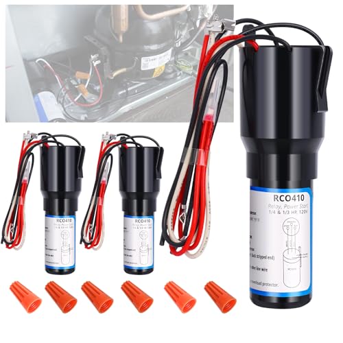 RCO410 3 in 1 Compressor Hard Start Capacitor Kit for Refrigerators & Freezers 1/4-1/3 H.P. 115VAC (3 pcs)