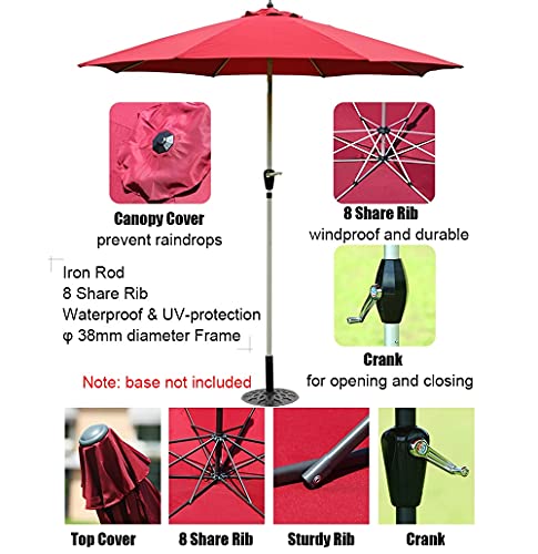 Tableaux de table parasol 2,7m mât aluminium pour arrière-cour et plage