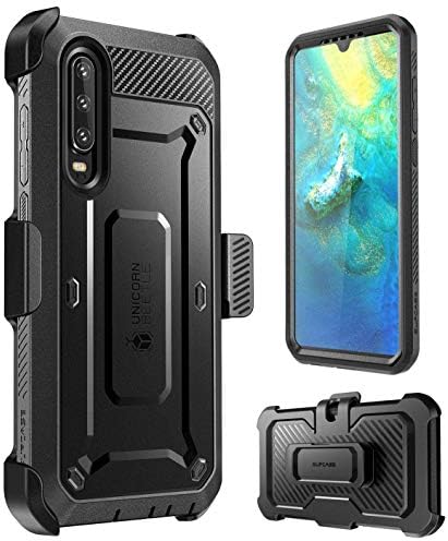 SUPCASE Huawei P30 Case, [Unicorn Beetle Pro Series] Full-Body Heavy Duty Holster Case with Built-in Screen Protector for Huawei P302019 Release (Black) - 6.1 inches
