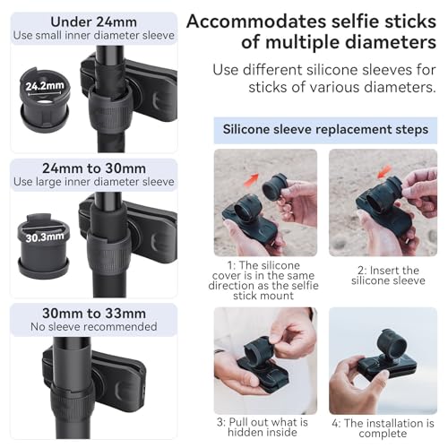 Support de sac à dos pour caméra d'action rotatif 360 et perche 33mm - 2