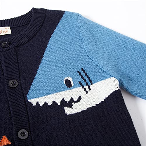 Kids Toddler Knit Cardigan Sweater Round Neck Button Knitted Cardigan Fish Pattern for Fall Spring School Uniform2