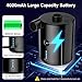 Air Pump for Inflatables, Rechargeable Air Pump, Black Portable Air Mattress Pump, Efficient Inflation for Inflatables, Sleeping Pads, Perfect for Travel, Camping, Includes 4 Nozzles