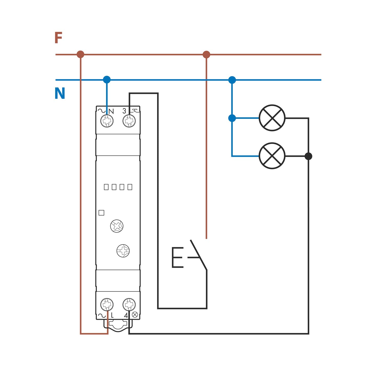 Finder Dimmer (varialuce) Elettronico Tipo 15.81 modulare. Compatibile con lampade a risparmio energetico, compatte fluorescenti dimmerabili (CFL) o LED dimmerabili