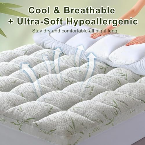 4 Inch Mattress Topper Memory Foam Cooling Bamboo Full Size - image 6