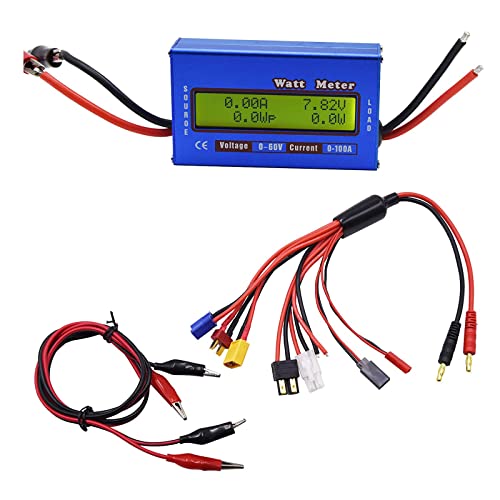 Blomiky WATT METER From 4.8V To 60V 100A Voltage Tester Battery Power Consumption Performance Analyzer Monitor With Backlight Digital Lcd Screen For Solar Rc Voltage Current Discharge Watt Meter cover