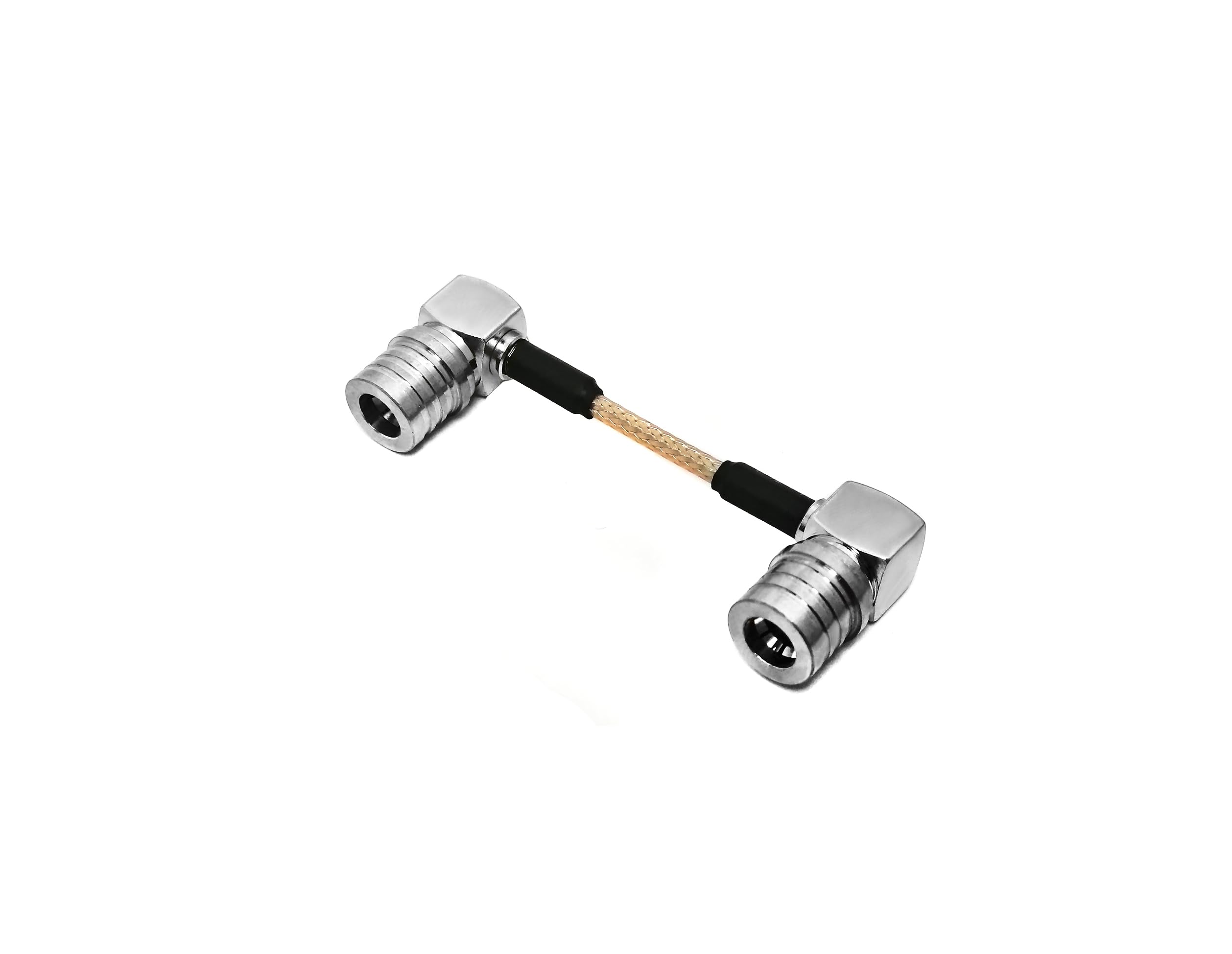 Cable de extensión RG316 QMA macho en ángulo de 2 pulgadas a QMA macho en ángulo - Conector coaxial de 50 ohmios