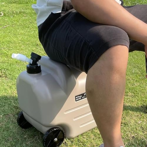 Récipient d'eau 28L avec robinet et roues en PE pour camping - 5