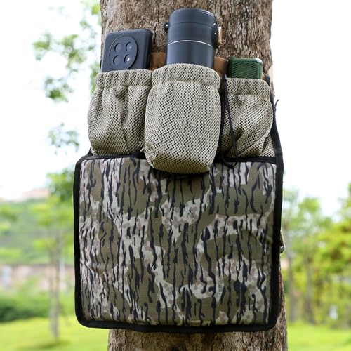 UIIHUNT Saddle Hunting Knee Cushion: Dual Knee Pads with 3 Utility Pockets Tree Saddle Knee Cushion Pad with Adjustable Strap Camo Hunting Knee Pads Saddle Hunting Accessories Gear