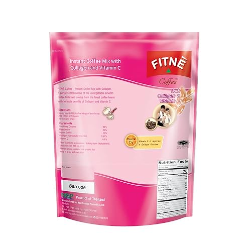Miniatura 2 de FITNE - Paquetes de café instantáneo 3 en 1 mezcla con colágeno hidrolizado natural vitamina C mezcla suave sabrosa aromática sin azúcar edulcorante