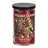 Village Candle Apples Evergreen Large Tumbler Glass Jar Scented Candle 19 oz Red