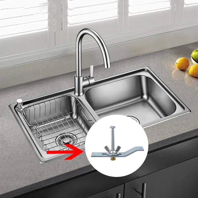 Supporto Lavello Sottopiano 20 Clip Di Fissaggio Per Lavello In Acciaio Inox - Per Lavelli Sottopiano Da Cucina E Bagno Staffa Lavello Acciaio - 2