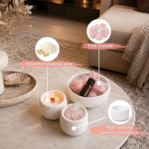 Difusor aromático eléctrico con cristales y vela Pink Quartz miniatura 4