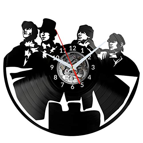 The Beatles Horloge murale en vinyle avec disque vinyle rétro Grande horloge style pièce Décoration d’intérieur Cadeau… - Les Beatles, Paul McCartney, John Lennon, RIngo Starr, George Harrison The Beatles Horloge murale en vinyle avec disque vinyle rétro Grande horloge style pièce Décoration d'intérieur Cadeau…