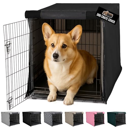 GORILLA GRIP Dog Crate Covers Compatible with Amazon Basics Dog Crates, All Sides Open, Privacy Cover Fits 30