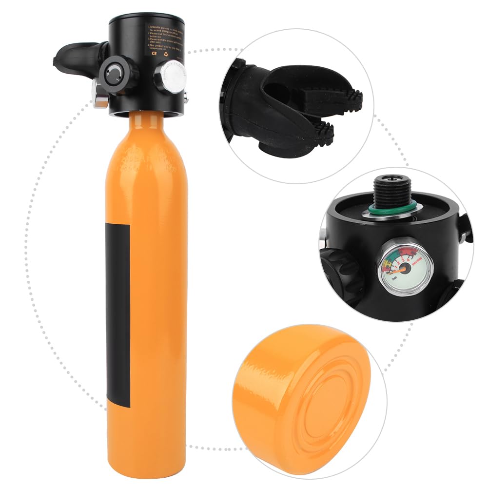 RESPIRATORE DA IMMERSIONE CON BOMBOLETTA DI OSSIGENO PER SUBACQUEI PROFESSIONISTI, CAPACITÀ 0,7 L, COLORE VERDE