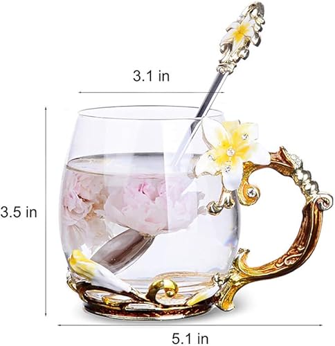 Miniatura 2 de Taza de té, Regalos para el Día de la Madre, Tazas de café, Taza de té de vidrio con flor de lirio, Ideas únicas de regalos personalizados para