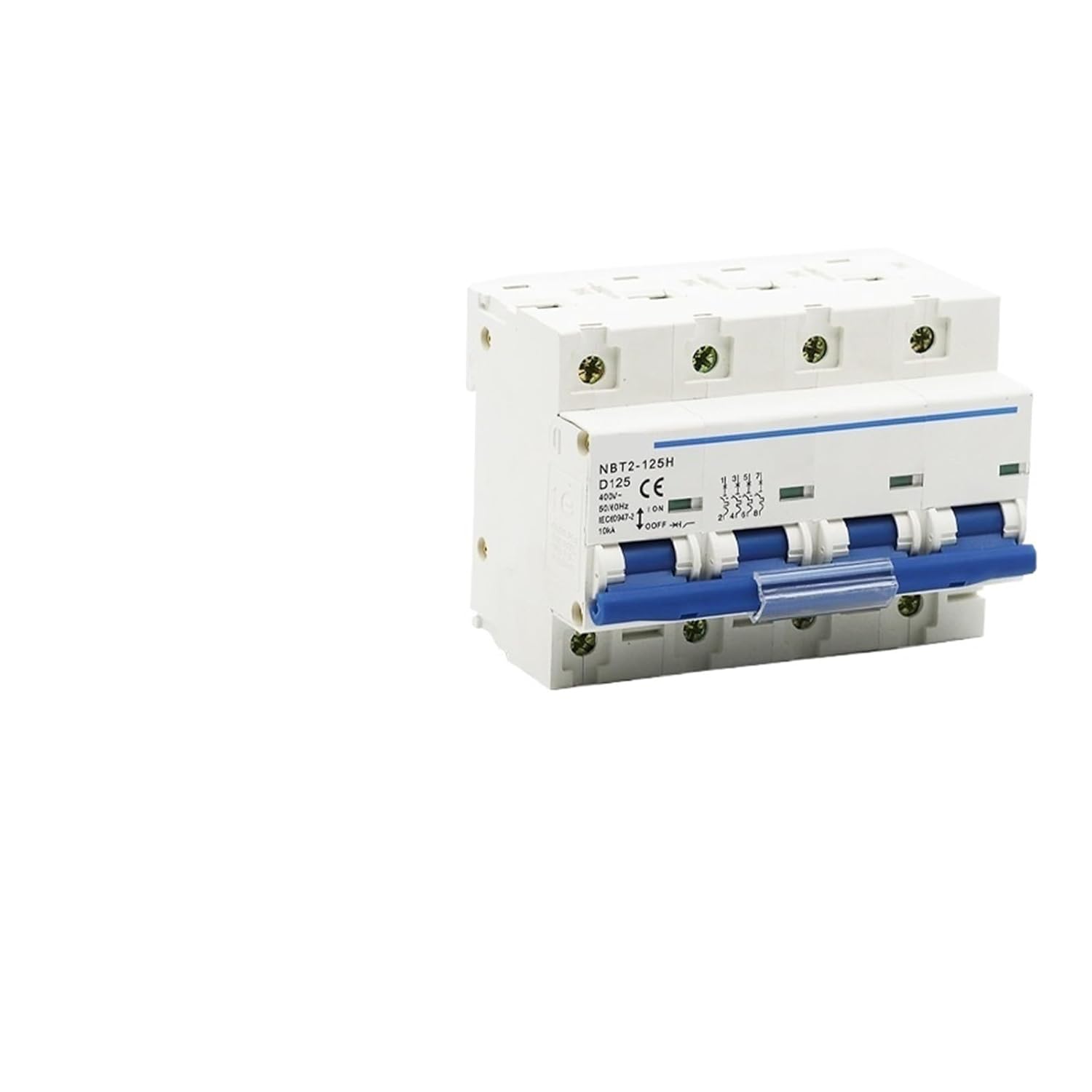 1PCS NBT2-125H 1P 2P 3P 4P Household Rail AC 230/400V 125A 10kA D Type Air Switch Mini Circuit Breaker(KL4-5b,100A)
