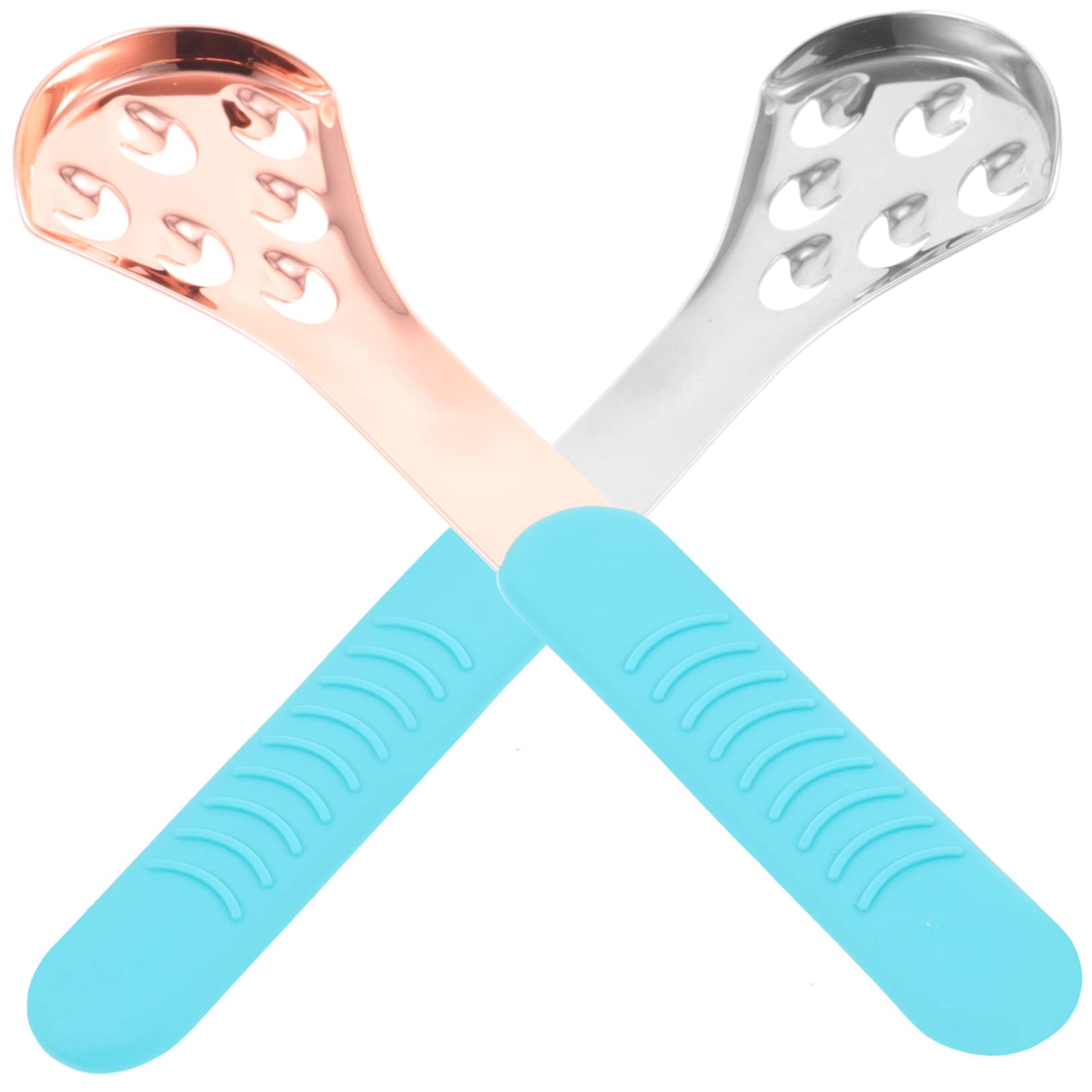 SAFIGLE Handheld Oral Care Scraper Tool Double-sided Tongue Cleaning for Adults Fresh Breath 6-hole Design