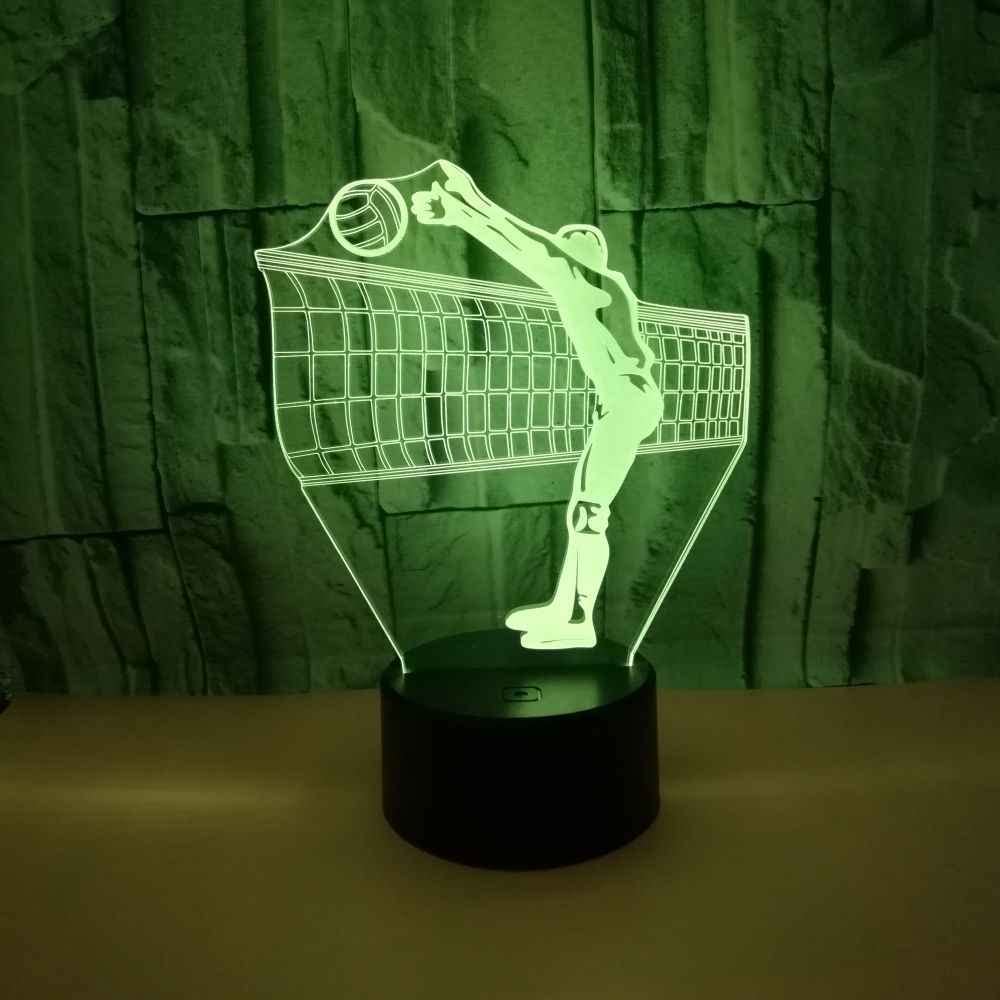 3D Volleyball Night Light - 16 Color Changing LED, Remote Control, USB Powered, Acrylic Desk Lamp For Kids Room Decor - View #6