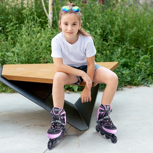 Patines en línea ajustables para niños y niñas con ruedas de poliuretano de alta resistencia 82A 6