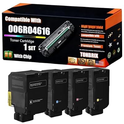 TONBRIX 006R04616 006R04617 006R04618 006R04619 Toner Cartridge Compatible for Xerox VersaLInk C620 C625 Printers, Bright Colors, High Yield 9000 Pages, with Chips (4-Pack BK/C/M/Y)