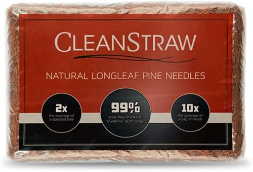 Miniatura 2 de CleanStraw Agujas de pino de hoja larga natural con mantillo de 2.3 pies cúbicos. 100 pies cuadrados. Cantidad total 1