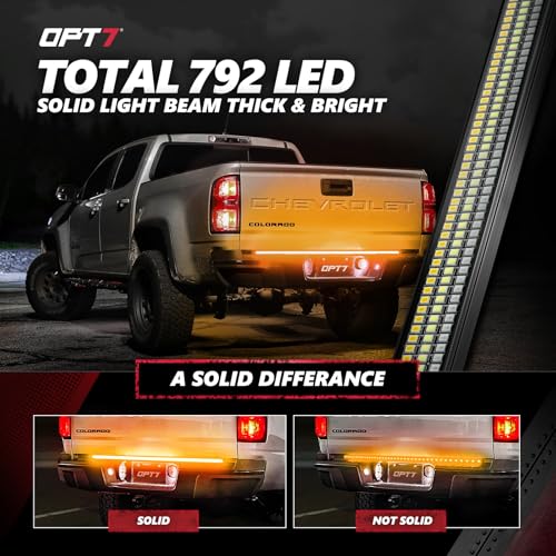 OPT7 Plug'n'Play Harness for 2022-2024 Maverick 2.0L EcoBoost Without BLIS (Not for 2.5L Hybrid Engine) & OPT7 48" Redline Triple Row LED Tailgate Light Bar w/Sequential Amber Turn