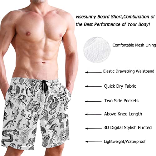visesunny Mens Swim Trunks with Mesh Lining Lightweight Quick Dry Holiday Beach Swim Suits Board Shorts for Men3