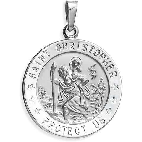 PicturesOnGold.com Saint Christopher Religious Medal - Solid Sterling Silver
