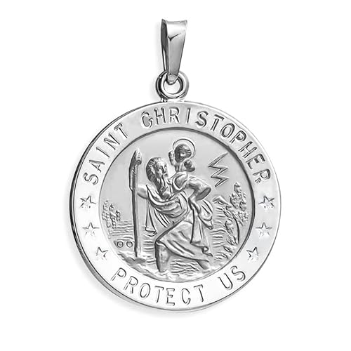 PicturesOnGold.com Saint Christopher Religious Medal - Solid Sterling Silver, 3/4