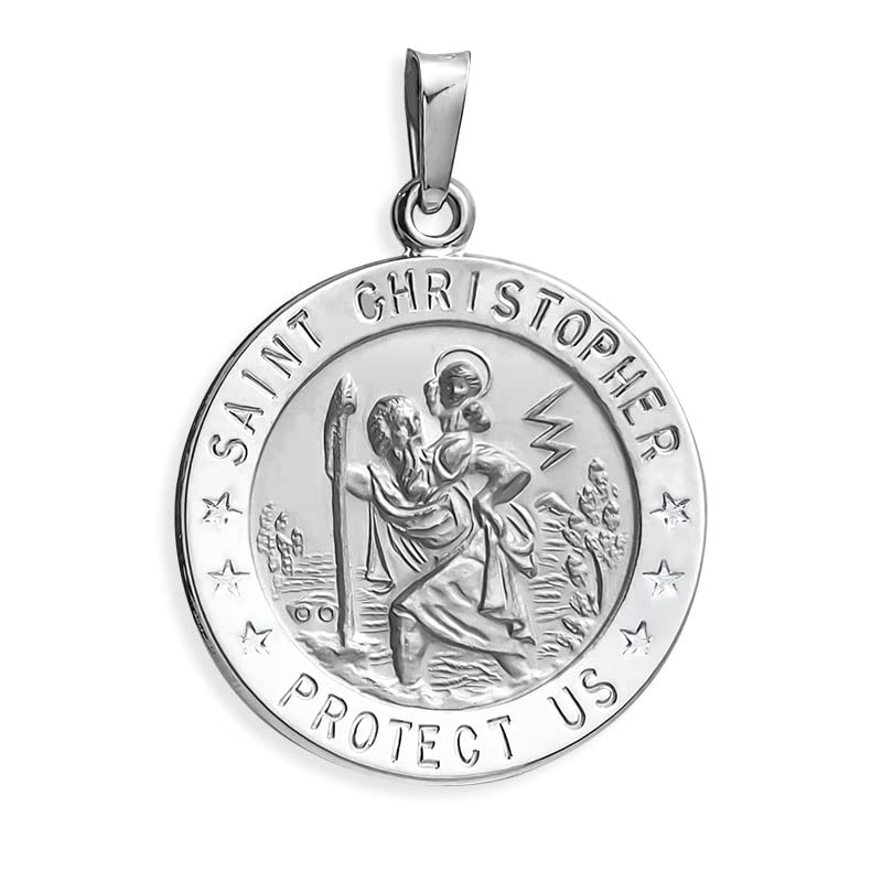 PicturesOnGold.com Saint Christopher Religious Medal - Solid Sterling Silver