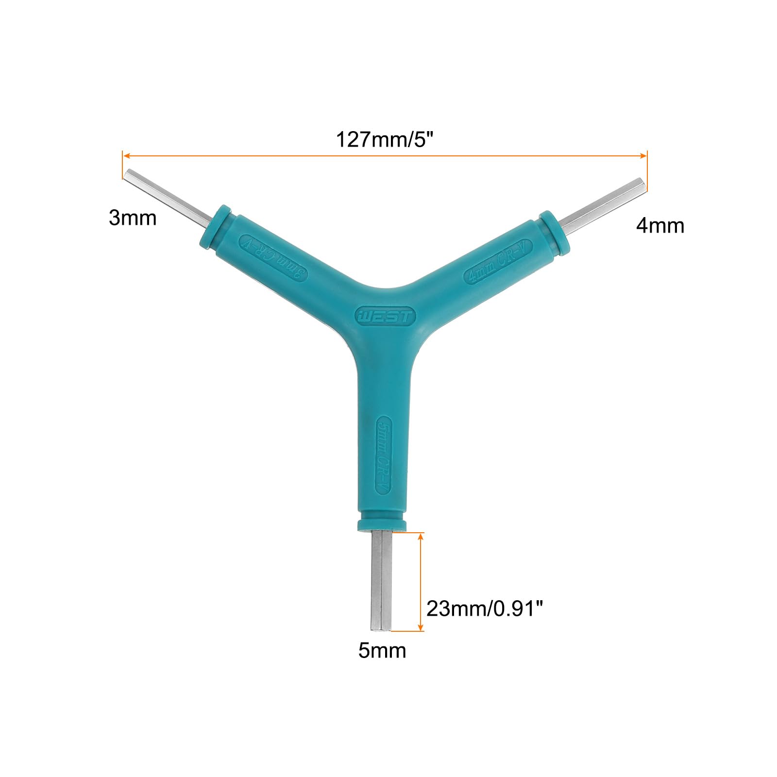 HARFINGTON Y-Shaped 3 Way Bike Hex Wrench 3/4/5mm Y-Type Internal Hexagon Wrench Kit All-In-One Multi Portable Biking Torque Spanner for Bicycle Cycling Repair Hardware Tools, Blue
