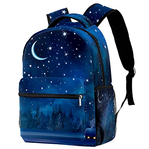 Mochila casual elegante de cielo estrellado azul ideal para la universidad y viajes