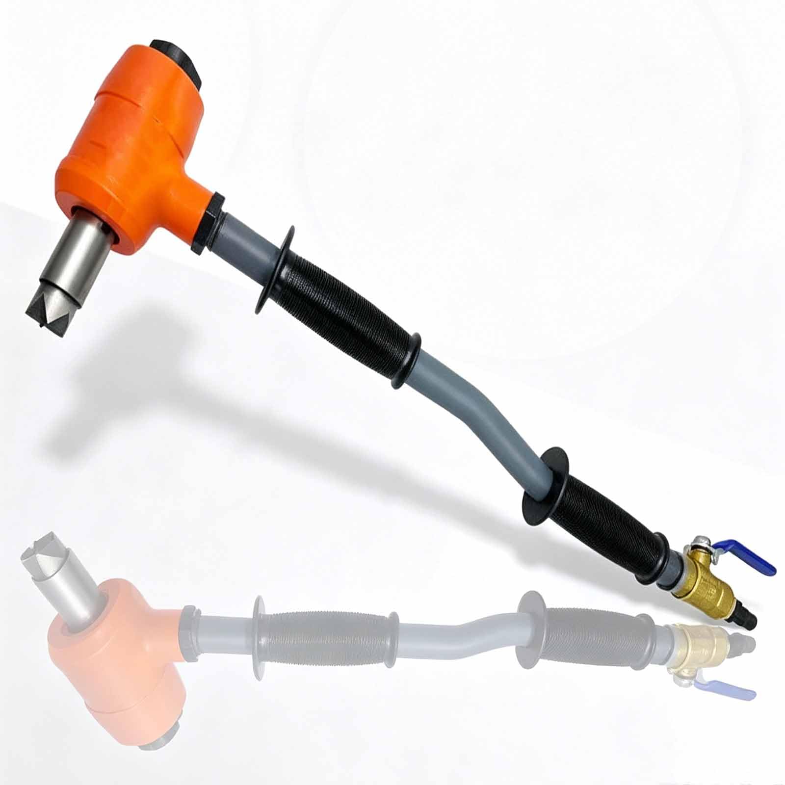 MRJYK Industrial Pneumatic Scaling Hammer, Handheld Air Chisel Scaling Hammer, Number Of Hits 3900 Times/min, Diameter 25mm, Adjustable Intensity, Rubber Handle, For Metal Rust Removal