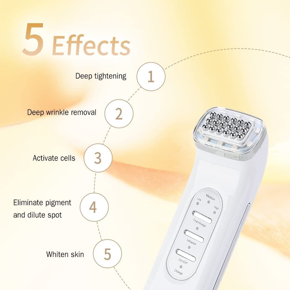 Máquina De Radiofrecuencia RF Dispositivo De Estiramiento Facial Para Eliminación De Arrugas Masajeador Facial Para El Acné Y Las Arrugas, Aclaramiento De La Piel, Antienvejecimiento