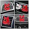 French Bulldog with Sunglasses Car Aromatherapy Essential Oil Diffuser, Red Gypsum Car Air Freshener Vent Clip Locket Car Oil Diffuser Air Vent Decorations for Car, Living Room, Office #3