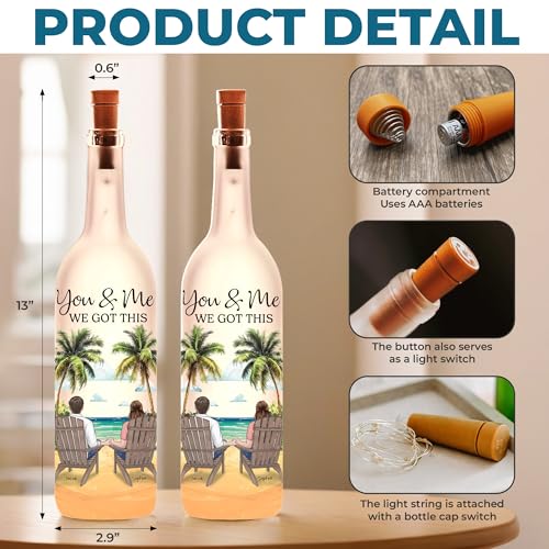 Image of Pawfect House Custom Bottle Lamp, Personalized Anniversary Wedding Gifts for Husband and Wife, Him and Her, You and Me, We Got This, Housewarming Gifts for Mr and Mrs, Welcome Home Decor