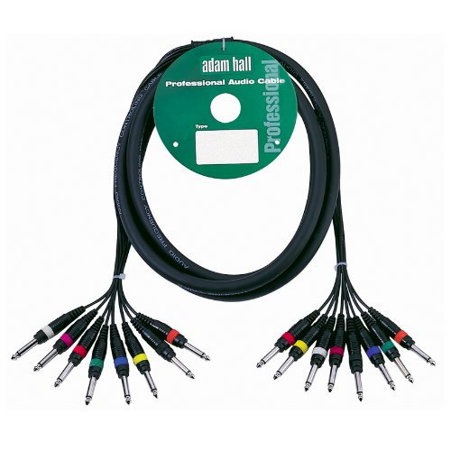 ah Cables KMCO3PPM28 Multicore Kabel 8 x 6,3 mm Klinke mono auf 8 x 6,3 mm Klinke mono 3 m