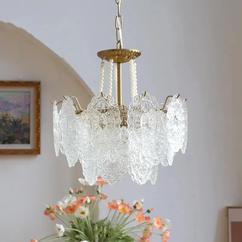 Lampe suspendue en verre clair pour sublimer l'ambiance de votre chambre ou cuisine contemporaine