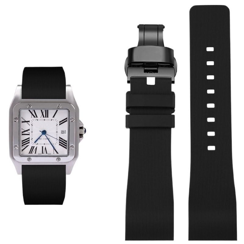 Remplacez votre bracelet montre caoutchouc Santos 100 usé 23mm