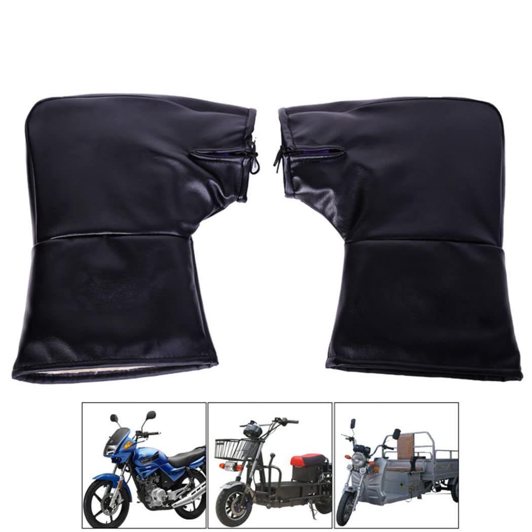 ZLZNX Guantes de Moto Manoplas Manillar de Motocicleta Forrados de Felpa a Prueba de Frío a Prueba de Viento Manguitos Térmicos Gruesos de Invierno