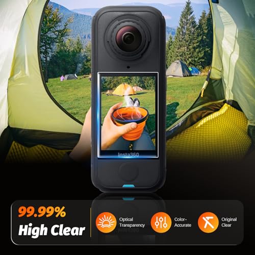 Image of AMAZEAR Screen Protector for Insta360 X4 Air Accessories (3-Pack), Tempered Glass LCD Screen Film, Camera Accessories Protective Cover for Insta 360 X4 Air, Ultra HD, 9H Hardness, Anti-Scratch