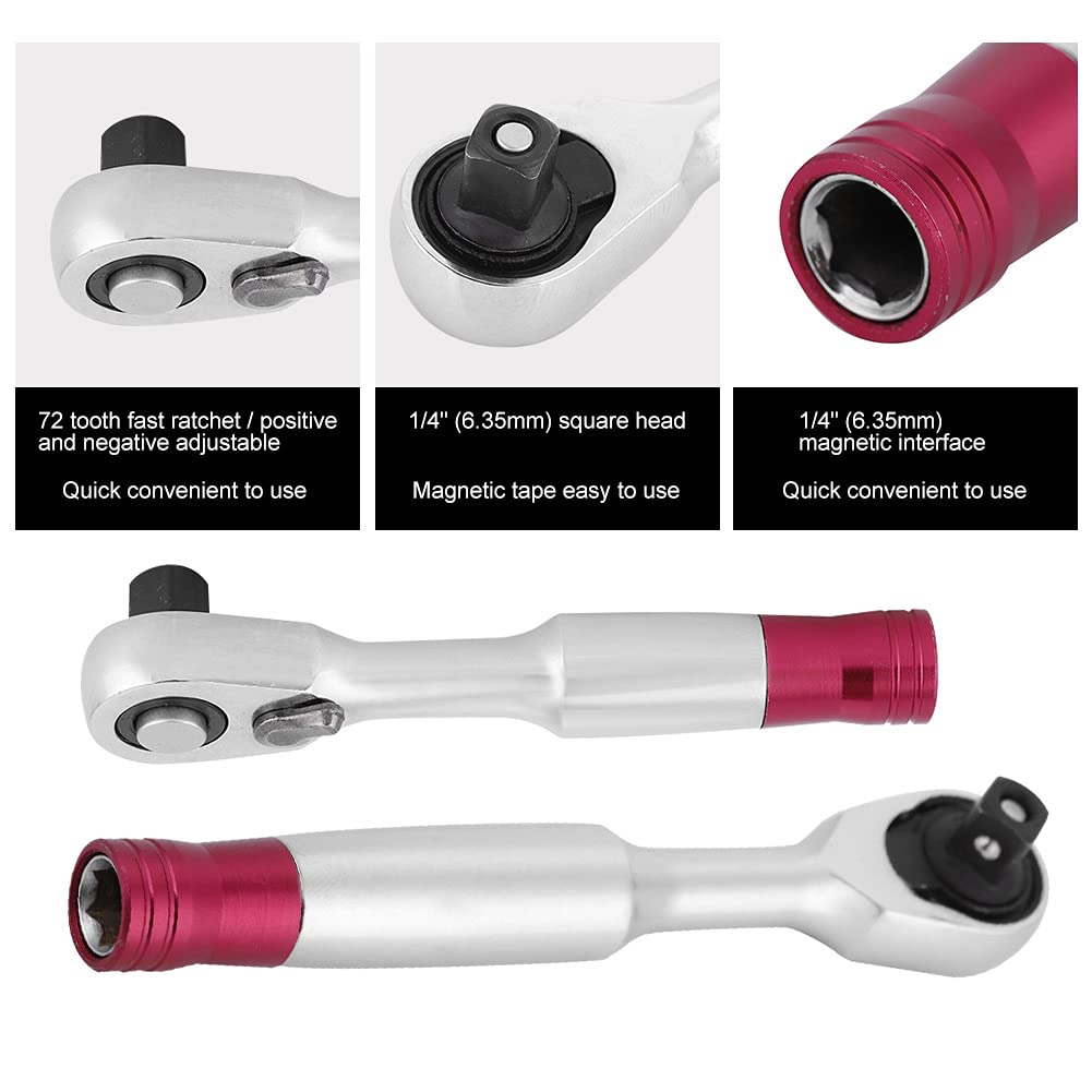1/4 inch Torque Wrench Set, Mini Rachet Wrench Set Repair Tool for Vehicle Bike Socket Wrench Kit Tool (85mm/3.35in) - Image 3