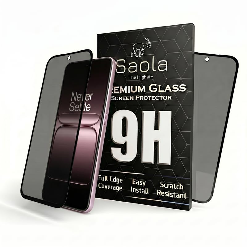 Image of Saola Ultra Privacy Tempered Glass For Oneplus 13s (PACK OF 1) with Free Installation Kit. Full screen Coverage. Free Replacement If Received Damaged - 6.32 inch