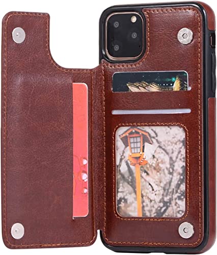 Étui iPhone 11 Pro SCHIK marron à rabat avec protection intégrale - 4