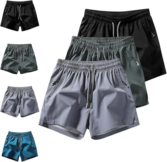 Mens Fitness Sports Shorts Mens Drawstring Shorts Mens Solid Color Drawstring Pocket Shorts