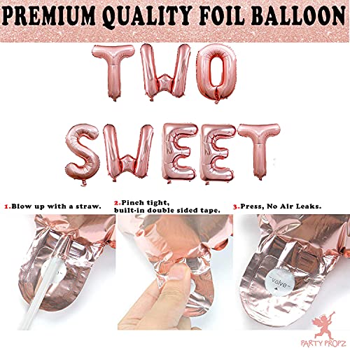 Image of Party Propz Foil 2Nd Birthday Decoration Items For Girls 18Pcs Two Sweet Decoration 2Nd Birthday Decorations,Birthday Decorations Kit For Girls 2Nd Birthday /Baby Birthday Decoration 2 Year,Multicolor